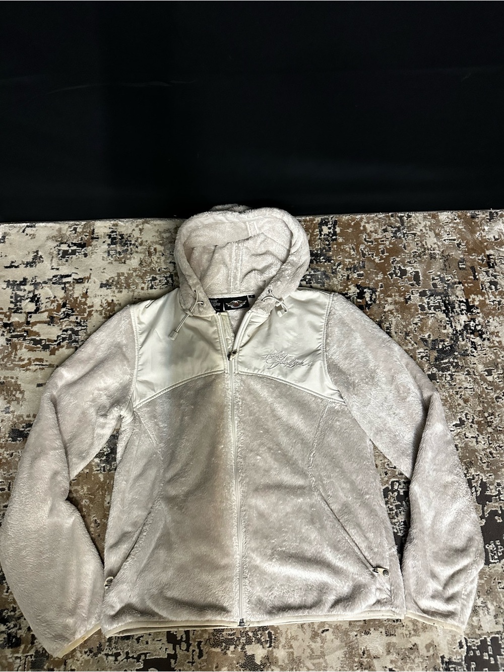 Harley-Davidson Women's Hooded Teddy Zip Jacket - Light Gray